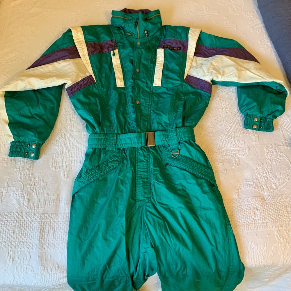 Vintage 80’s Descente Ski Suit - Men’s XL - Purple, Teal, White